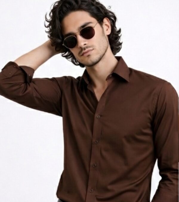 Premium Shine Formal Shirt Brown