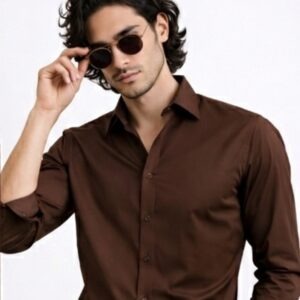 Premium Shine Formal Shirt Brown