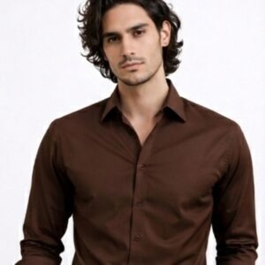 Premium Shine Formal Shirt Brown