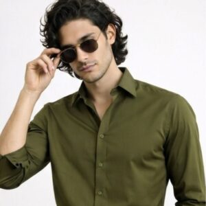Olive Green Premium Formal Shirt