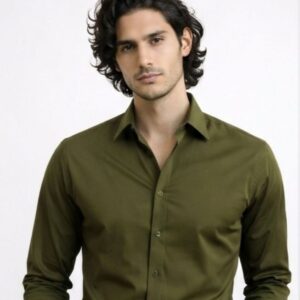 Olive Green Premium Formal Shirt