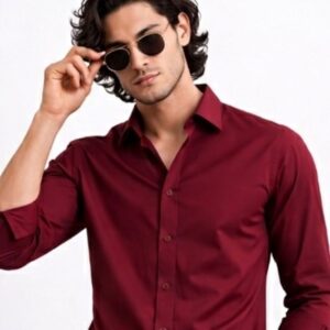 Premium Shine Formal Shirt Maroon