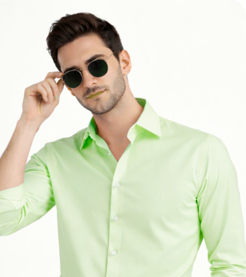 Light Green Formal Shine Shirt