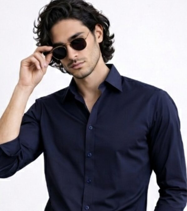 Navy Blue Premium Formal Shirt
