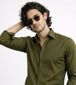 Olive Green Premium Formal Shirt