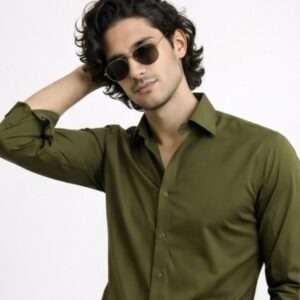 Olive Green Premium Formal Shirt